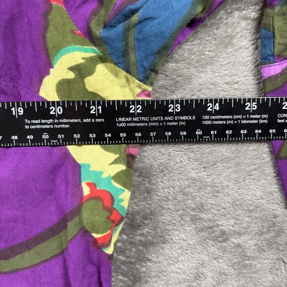 Soft Surroundings Sadie Purple Floral Button Front Longline Tunic Top PL F130 - Picture 7 of 10